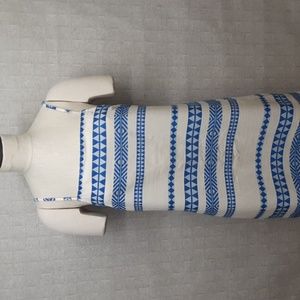 aerie White and Blue Striped Mini Dress